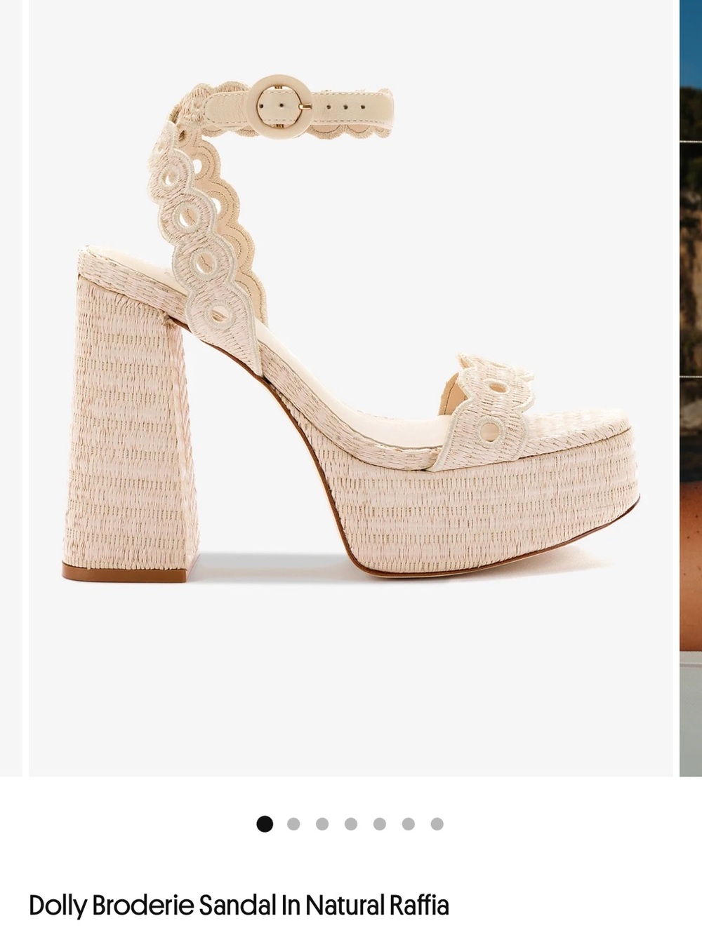 Larroude Natural Raffia Platform Sandals